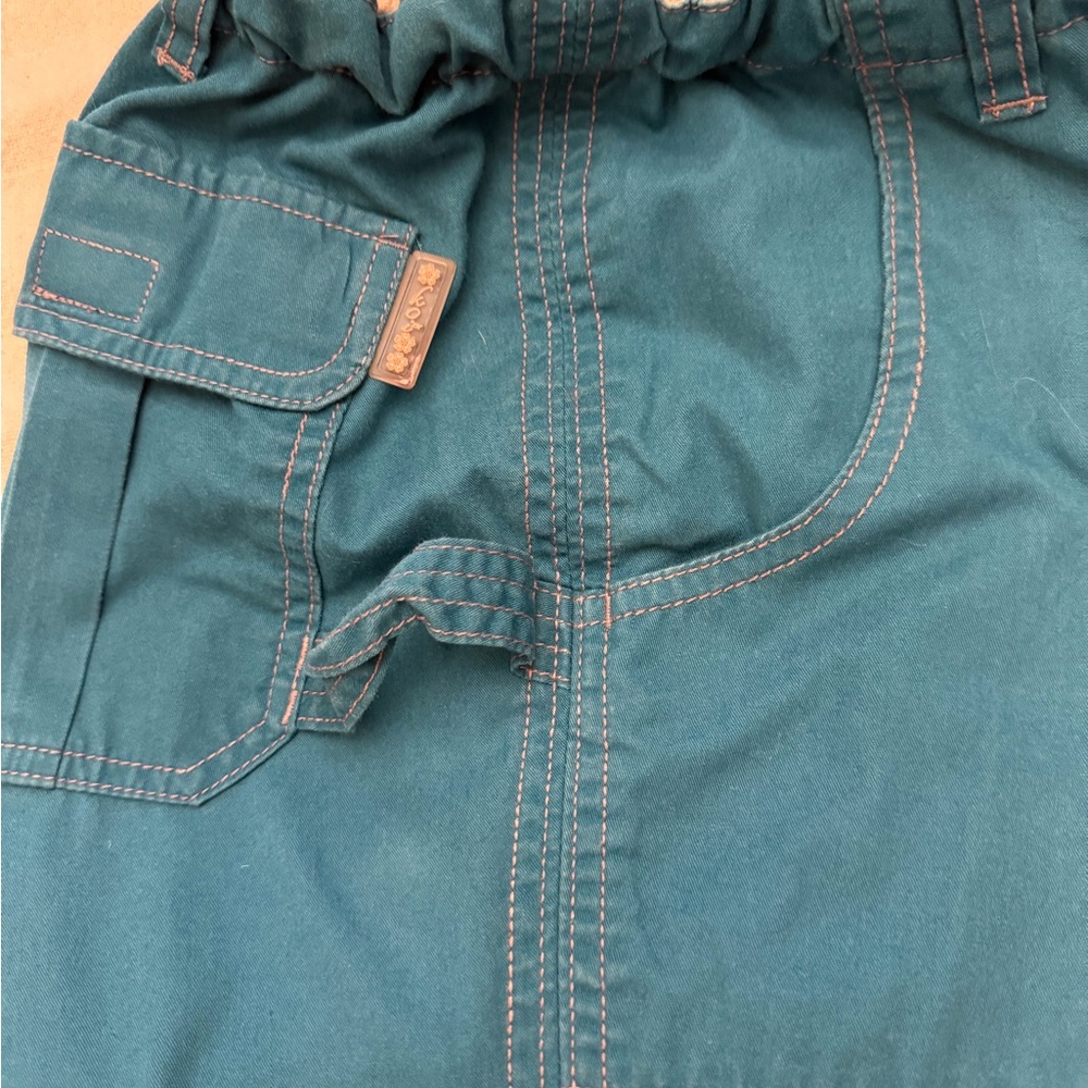Women's Koi Teal Drawstring Cargo scrub Pants - Picture 6 of 10
